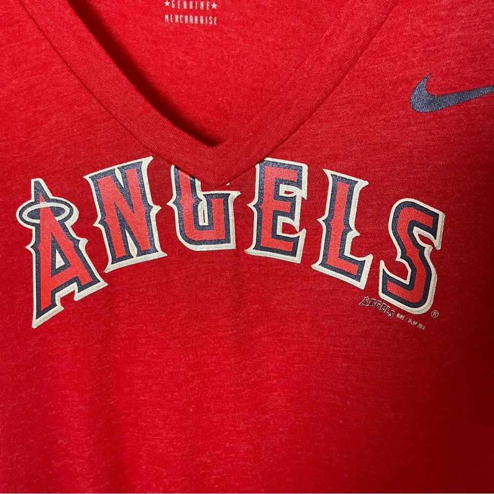 Angels Baseball Nike Red Graphic‎ V-Neck T-shirt, S